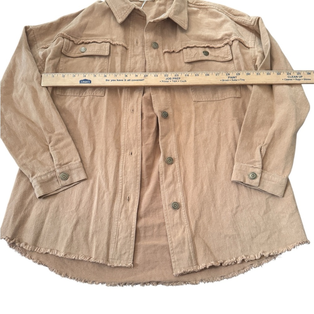 Kori Women's Utility Jacket in camel. Artsy, graphic, boho, statement, festival - Picture 6 of 10